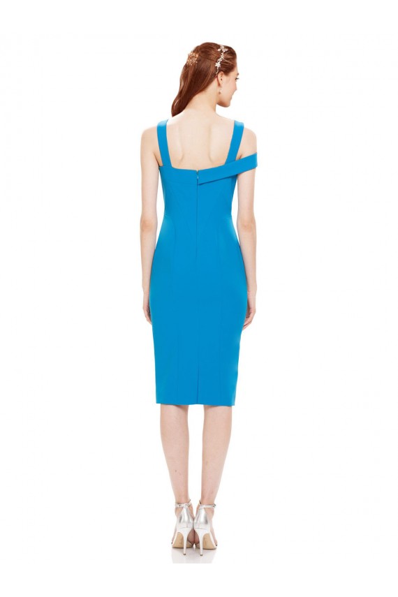 Affordable Stretch Crepe Mermaid Cocktail Length Wedding Party Dress UK
