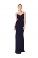 Affordable Soft Chiffon Dark Navy Mermaid Spaghetti Straps Long Evening Dress UK