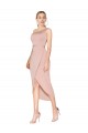Affordable Stretch Crepe Mauve Mermaid One Shoulder Knee Length Evening Dress UK