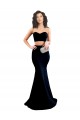 Affordable Stretch Crepe Black Mermaid High Neck Long Wedding Party Dress UK