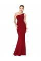 Affordable Stretch Crepe Burgundy Mermaid One Shoulder Long Evening Dresses UK