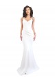 Affordable Stretch Crepe White Mermaid Spaghetti Straps Long Sexy Evening Dress UK