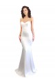 Affordable Stretch Crepe White Mermaid Sweetheart Long Evening Dress UK