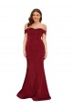 Affordable Spandex Burgundy Mermaid Off the Shoulder Long Plus Size Evening Dress UK