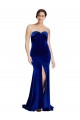 Affordable Stretch Velvet Royal Blue Mermaid Sweetheart Sweep Train Evening Dress UK