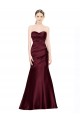 Affordable Luxe Satin Burgundy Mermaid Sweetheart Long Sleeveless Evening Dress UK