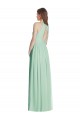 Affordable Soft Chiffon Mint Green A-Line Halter Neck Long Maxi Evening Dress UK