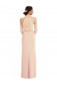 Affordable Stretch Crepe Nude Trumpet Halter Neck Long Maxi Evening Dress UK