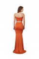 Affordable Spandex Orange Mermaid Strapless Long Evening Dress UK