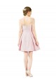 Affordable Satin Pink A-Line Sweetheart Knee Length Evening Dress UK