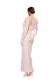Affordable Stretch Crepe Pink Sheath One Shoulder Long Evening Dresses UK
