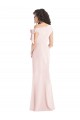 Affordable Stretch Crepe Pink Trumpet Off the Shoulder Long Maxi Evening Dress UK