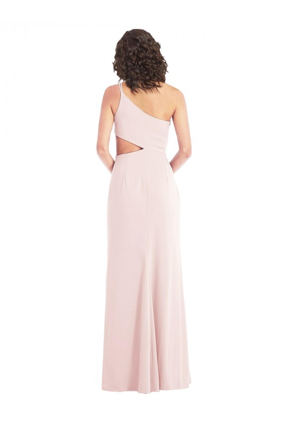 Affordable Stretch Crepe Pink Trumpet One Shoulder Long Maxi Evening Dress UK