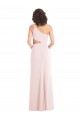 Affordable Stretch Crepe Pink Trumpet One Shoulder Long Maxi Evening Dress UK