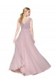Affordable Soft Chiffon Primrose A-Line V-Neck Long Evening Dress UK