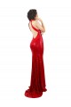 Affordable Sequin Red Mermaid Halter Neck Long Evening Dress UK