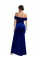 Affordable Stretch Velvet Royal Blue Mermaid Off the Shoulder Long Evening Dress UK