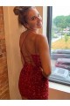 Affordable Velvet Sequin Royal Blue Sheath V-Neck Short Short Homecoming Evening Dress UK