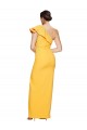 Affordable Stretch Crepe Saffron Sheath One Shoulder Long Evening Dress UK