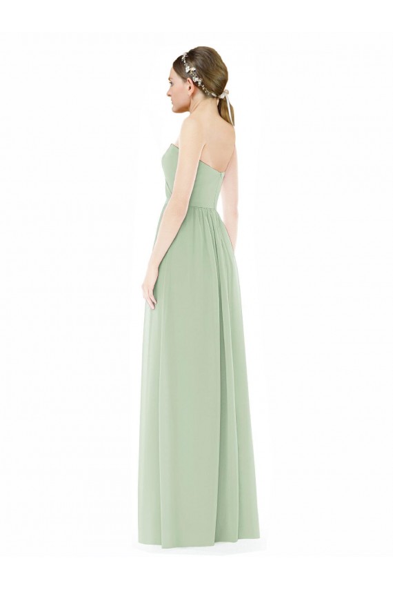 Affordable Soft Chiffon Sage A-Line Sweetheart Long Maxi Evening Dress UK