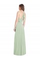 Affordable Soft Chiffon Sage Trumpet Spaghetti Straps Long Maxi Evening Dress UK