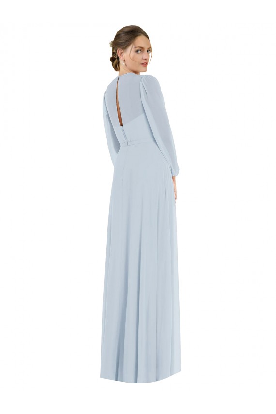 Affordable Soft Chiffon Sea Glass A-Line Strapless Long Maxi Evening Dress UK