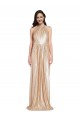 Affordable Sequin Gold Sheath Halter Neck Long Evening Dress UK
