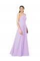 Affordable Soft Chiffon Lilac Sheath One Shoulder Long Evening Dress UK