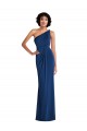 Affordable Spandex Royal Blue Sheath One Shoulder Long Maxi Evening Dress UK