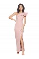Affordable Stretch Crepe Mauve Sheath One Shoulder Long Evening Dress UK