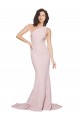 Affordable Stretch Crepe Mauve Sheath One Shoulder Sweep Train Semi Formal Evening Dress UK
