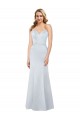 Affordable Satin Light Sky Blue Sheath Strapless Long Evening Dress UK