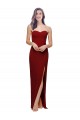 Affordable Stretch Crepe Burgundy Sheath Sweetheart Long Wedding Party Dress UK