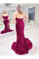 Affordable Velvet Sequin Sheath Sweetheart Sweep Train Evening Dress UK