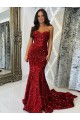 Affordable Velvet Sequin Burgundy Sheath Sweetheart Court Train Evening Dress UK