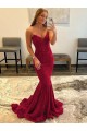 Affordable Velvet Sequin Burgundy Sheath Sweetheart Sweep Train Evening Dress UK