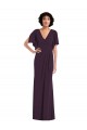 Affordable Spandex Grape Sheath V-Neck Long Maxi Evening Dress UK