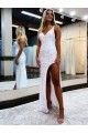Affordable Velvet Sequin Sheath V-Neck Long Evening Dress UK