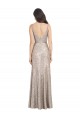 Affordable Sparkling Sequin Silver Sheath V-Neck Long Sexy Evening Dress UK