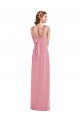 Affordable Soft Chiffon Skin Pink A-Line Halter Neck Long Maxi Evening Dress UK