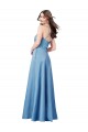 Affordable Satin Sky Blue Sheath Spaghetti Straps Long Evening Dress UK