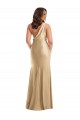 Affordable Silky Satin Soft Gold Mermaid One Shoulder Long Plus Size Evening Dress UK