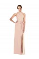 Affordable Stretch Crepe Nude Trumpet Halter Neck Long Maxi Evening Dress UK
