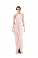 Affordable Stretch Crepe Pink Trumpet Halter Neck Long Maxi Wedding Party Dress UK