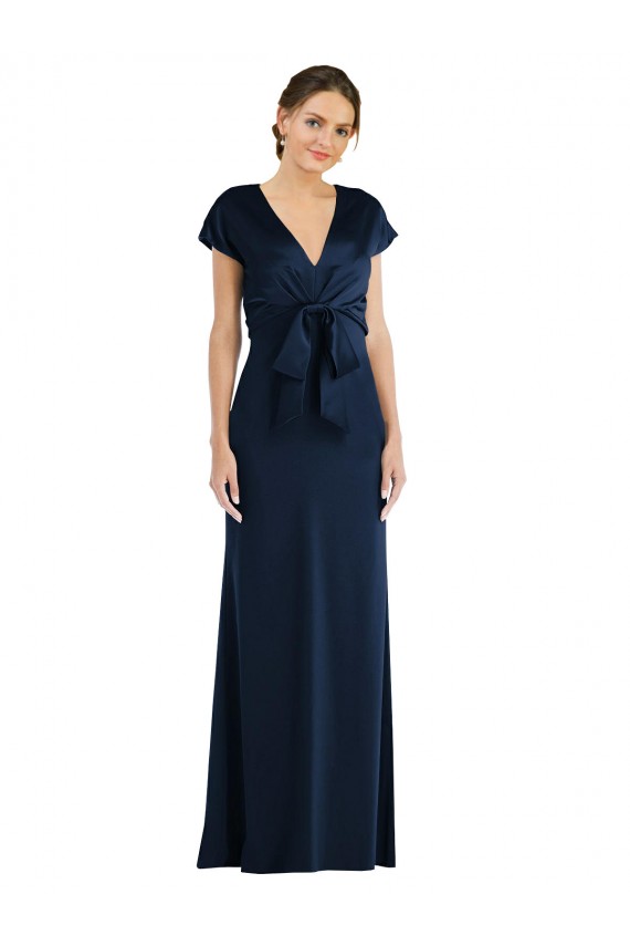 Affordable Stretch Crepe Dark Navy Trumpet Off the Shoulder Long Evening Dress UK