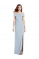 Affordable Stretch Crepe Light Sky Blue Trumpet Off the Shoulder Long Semi Formal Evening Dress UK