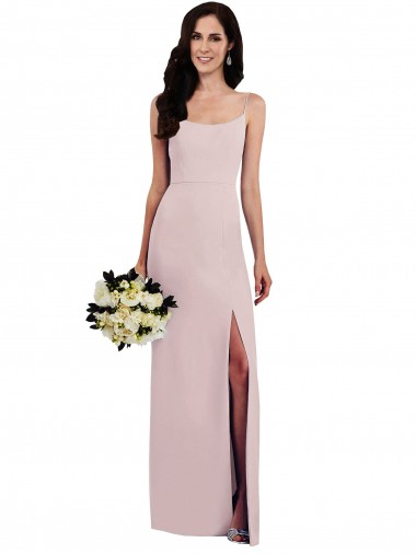 Affordable Stretch Crepe Trumpet Spaghetti Straps Long Evening Dress UK