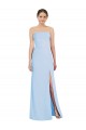 Affordable Soft Chiffon Light Sky Blue Trumpet Strapless Long Evening Dress UK