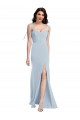 Affordable Stretch Crepe Light Sky Blue Trumpet Strapless Long Semi Formal Evening Dresses UK