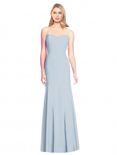 Affordable Stretch Crepe Light Sky Blue Trumpet Sweetheart Long Evening Dress UK